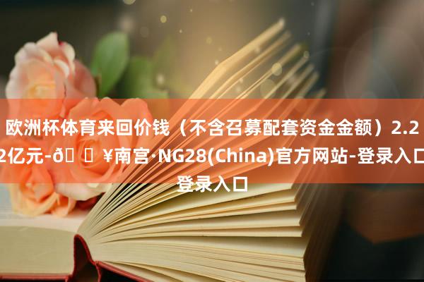 欧洲杯体育来回价钱（不含召募配套资金金额）2.22亿元-🔥南宫·NG28(China)官方网站-登录入口