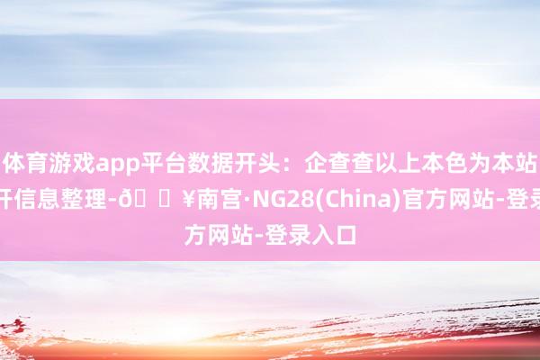 体育游戏app平台数据开头：企查查以上本色为本站据公开信息整理-🔥南宫·NG28(China)官方网站-登录入口