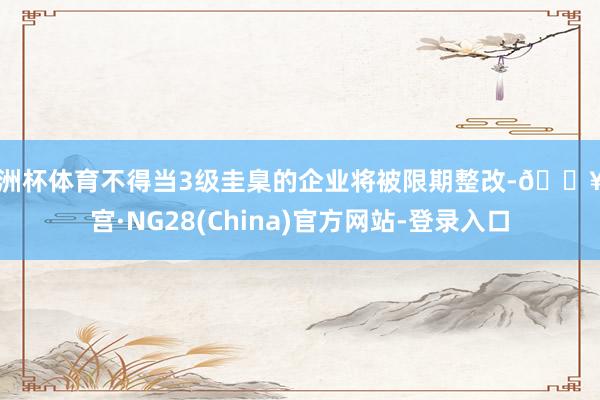 欧洲杯体育不得当3级圭臬的企业将被限期整改-🔥南宫·NG28(China)官方网站-登录入口
